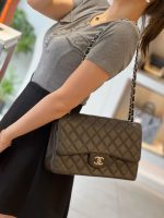 Chanel Classic Flap Jumbo – Grey Caviar Leather & Gold-Tone Metal - Image 10