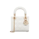 Dior Lady Dior Patent White – Small Size