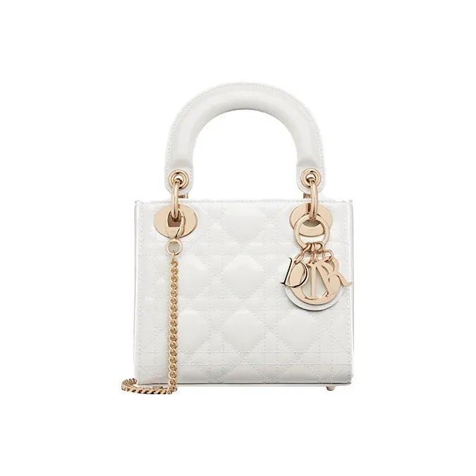 206d48df2ce34dfda2ee6830962d802c.webp Dior Lady Dior Patent White – Small Size - Image 1
