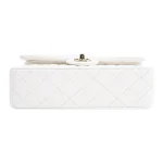 Chanel Classic Flap Small (23cm) – White Caviar Leather with Gold-Tone Metal - Image 3