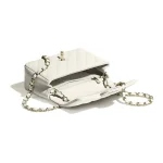 Chanel Classic Flap Mini – White Lambskin & Gold-Tone Metal Chain - Image 3
