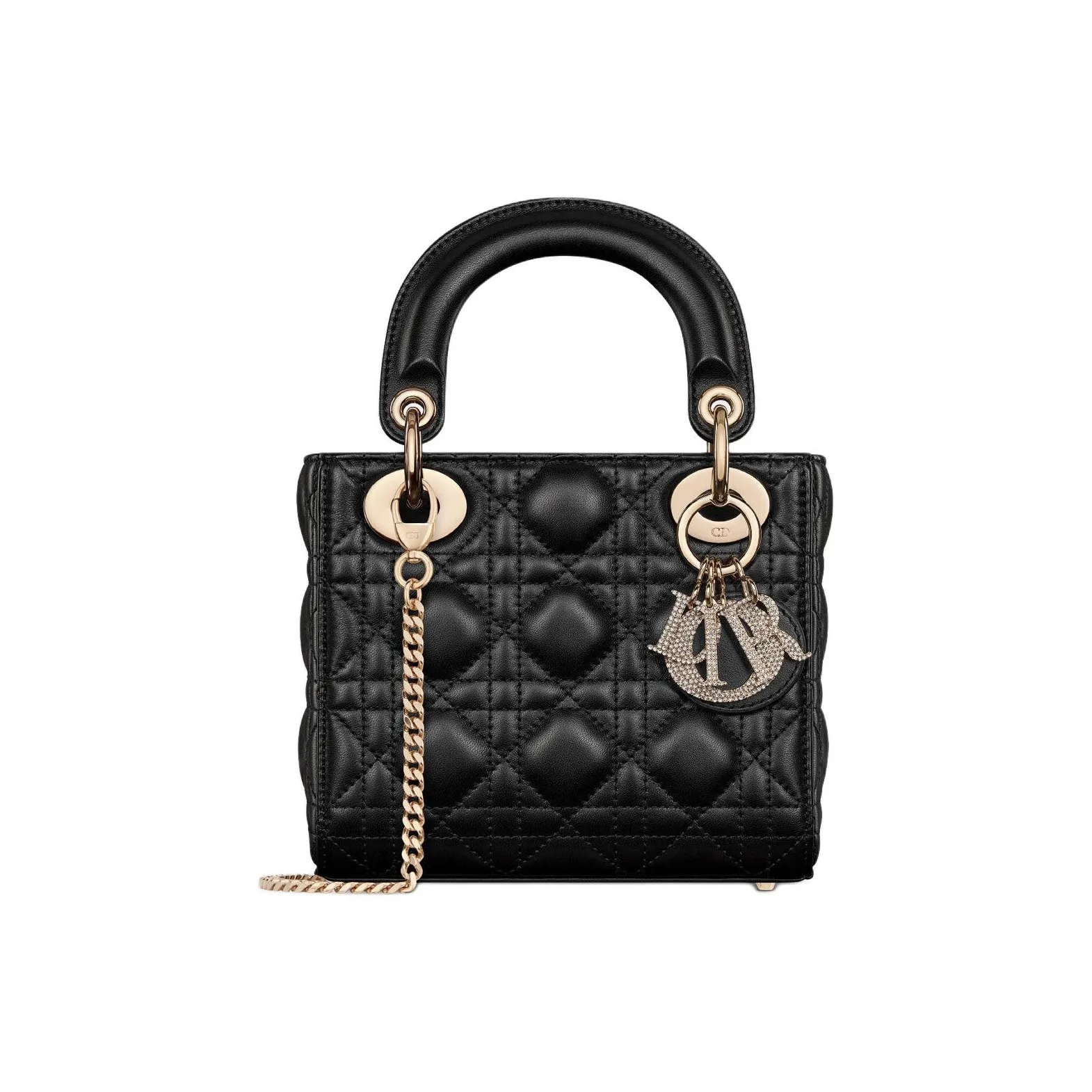 4acae6370d1e480891aec327bf288623.webp Lady Dior – Small Size in Black Lambskin - Image 1