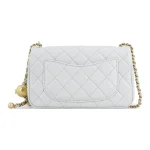 Chanel Classic Flap Mini – Light Grey Lambskin & Gold-Tone Metal – Pearl Crush - Image 2