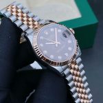 Rolex DateJust watch, chocolate dial, 18K gold plated, custom-made by VS factory, 36mm case diameter. - Image 4