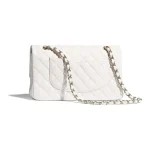 Chanel Classic Flap Medium (25cm) – White Caviar Leather with Gold-Tone Metal - Image 2
