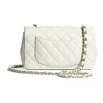 Chanel Classic Flap Mini – White Lambskin & Gold-Tone Metal Chain - Image 2