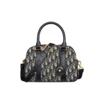 Dior Groove Boston Bag in Black Floral Fabric