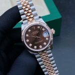 Rolex DateJust watch, chocolate dial, 18K gold plated, custom-made by VS factory, 36mm case diameter. - Image 3