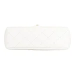 Chanel Classic Flap Mini – White Lambskin & Gold-Tone Metal – Pearl Crush - Image 3