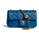 Chanel Classic Flap Mini – Dark Blue Lambskin & Gold-Tone Metal – Pearl Crush