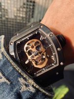 Richard Mille High End Watch Replica RM052 Skull Tourbillon Black Ceramic Rubber Strap 43mm - Image 7