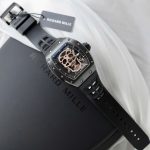Richard Mille High End Watch Replica RM052 Skull Tourbillon Black Ceramic Rubber Strap 43mm
