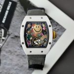 Richard Mille Fake Watch RM88 Smiley Fabic Nato Gray 42mm