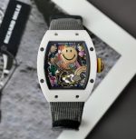 Richard Mille Fake Watch RM88 Smiley Fabic Nato Gray 42mm