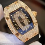 Richard Mille RM007 Gold Wrapped Replica Watch With Moissanite Diamonds 36mm - Image 3