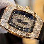 Richard Mille RM007 Gold Wrapped Replica Watch With Moissanite Diamonds 36mm - Image 4