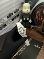 Richard Mille Fake Watches RM007 Mother Of Pearl Dial Rubber Strap 36mm