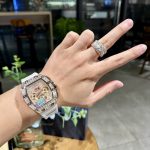 Richard Mille RM011 Replica Watch Full Diamond White Rubber Strap 44mm - Image 8