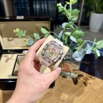 Richard Mille RM011 Replica Watch Full Diamond White Rubber Strap 44mm - Image 3