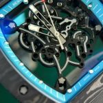 Richard Mille RM055 Carbon NTPT Luxury Fake Watch Blue Strap ZF Factory 49.9×42.7mm - Image 5