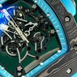 Richard Mille RM055 Carbon NTPT Luxury Fake Watch Blue Strap ZF Factory 49.9×42.7mm - Image 4