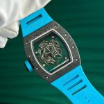 Richard Mille RM055 Carbon NTPT Luxury Fake Watch Blue Strap ZF Factory 49.9×42.7mm - Image 11