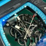 Richard Mille RM055 Carbon NTPT Luxury Fake Watch Blue Strap ZF Factory 49.9×42.7mm - Image 6