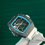 Richard Mille RM055 Carbon NTPT Imitation Watches Skeleton Dial White Strap ZF Factory 49.9×42.7mm - Image 2