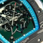 Richard Mille RM055 Carbon NTPT Imitation Watches Skeleton Dial White Strap ZF Factory 49.9×42.7mm - Image 4