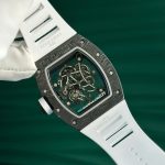 Richard Mille RM055 Carbon NTPT Imitation Watches Skeleton Dial White Strap ZF Factory 49.9×42.7mm - Image 7