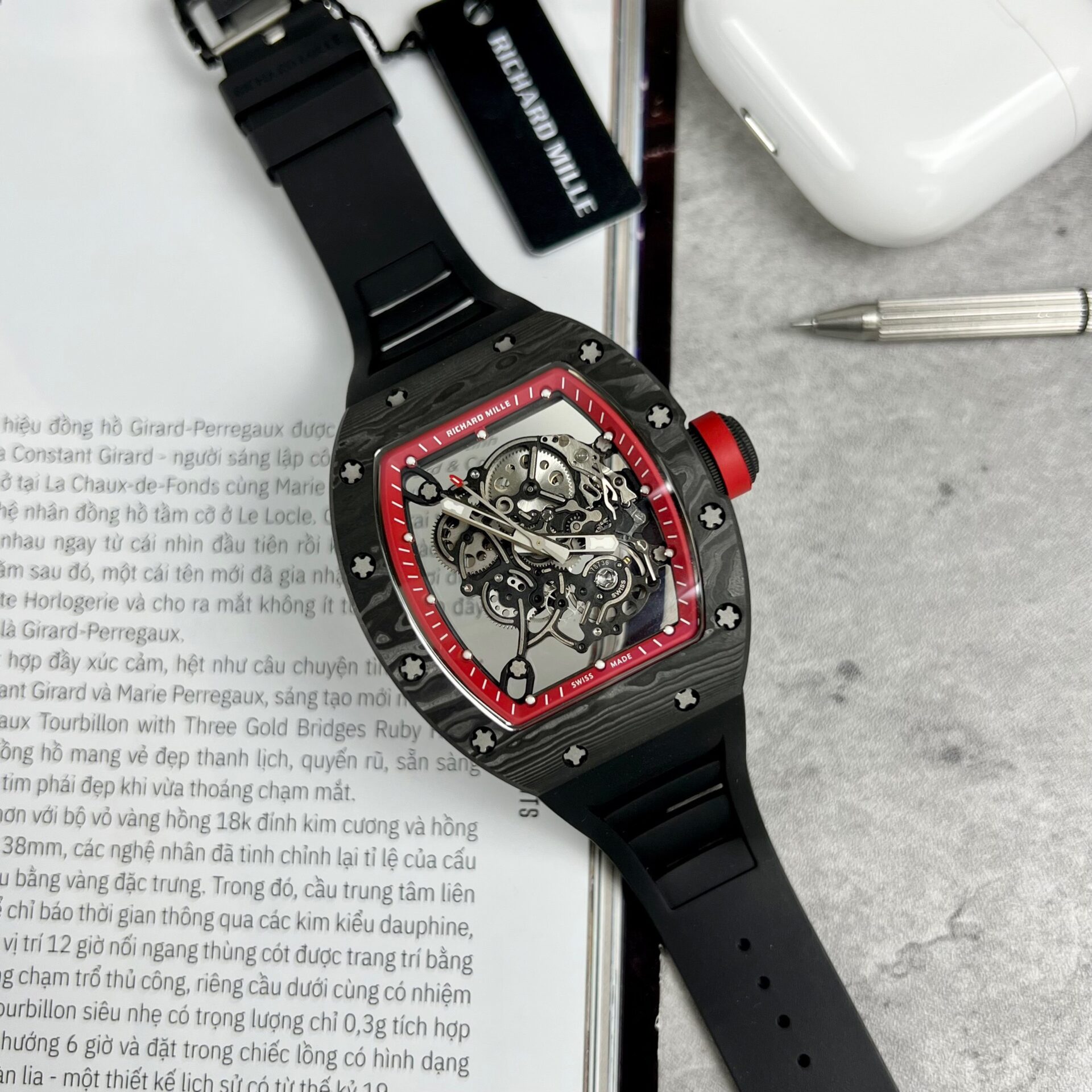 Dong-Ho-Richard-Mille-RM055-Replica-11-Nha-May-BBR-45mm-1.jpg Richard Mille RM055 Replica 1:1 Watch Black BBR Factory 45mm - Image 1