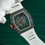 Richard Mille RM055 Carbon NTPT Fake Watches Skeleton Dial White Strap ZF Factory 49.9×42.7mm - Image 9