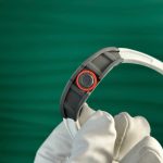 Richard Mille RM055 Carbon NTPT Fake Watches Skeleton Dial White Strap ZF Factory 49.9×42.7mm - Image 7