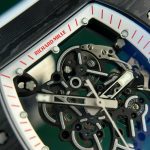 Richard Mille RM055 Carbon NTPT Fake Watches Skeleton Dial White Strap ZF Factory 49.9×42.7mm - Image 5