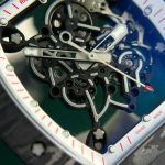 Richard Mille RM055 Carbon NTPT Fake Watches Skeleton Dial White Strap ZF Factory 49.9×42.7mm - Image 6