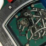Richard Mille RM055 Carbon NTPT Fake Watches Skeleton Dial White Strap ZF Factory 49.9×42.7mm - Image 10