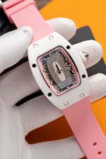 Richard Mille RM07-01 Ceramic Best Replica Watch Pink Rubber Strap 36mm - Image 2