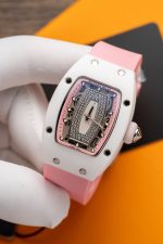 Richard Mille RM07-01 Ceramic Best Replica Watch Pink Rubber Strap 36mm - Image 3
