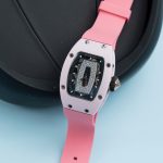 Richard Mille RM07-01 Ceramic Fake Watches Pink Rubber Strap 36mm