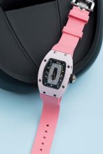 Richard Mille RM07-01 Ceramic Fake Watches Pink Rubber Strap 36mm