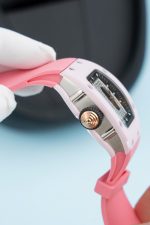 Richard Mille RM07-01 Ceramic Fake Watches Pink Rubber Strap 36mm - Image 6