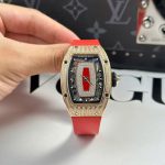 Richard Mille RM07-01 Best Replica Watches Diamonds Red Rubber Strap ZF Factory 36mm