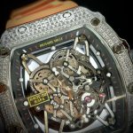 Richard Mille RM35-02 Fake Watch Orange Rubber Strap 44mm - Image 5