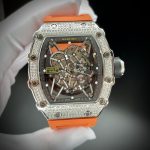 Richard Mille RM35-02 Fake Watch Orange Rubber Strap 44mm