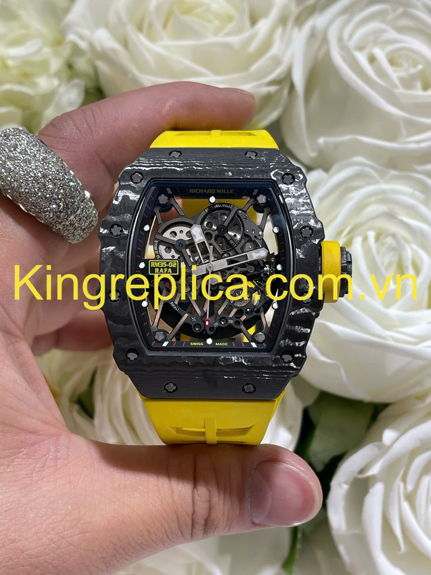 Dong-Ho-Richard-Mille-RM35-02-Rafael-Nadal-Yellow-Tuy-Chinh-Doc-Quyen-Carbon-Bo-May-Vaucher-445x4994mm-7.jpg Richard Mille RM35-02 Rafael Nadal Yellow Carbon NTPT + Vaucher Exclusive Customization Watch 44.5×49.94mm - Image 1