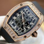 Richard Mille RM67-01 Imitation Watches Case Rose Gold Full Moissanite Diamonds Custom 38.7×47.5mm - Image 5