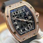 Richard Mille RM67-01 Imitation Watches Case Rose Gold Full Moissanite Diamonds Custom 38.7×47.5mm - Image 4