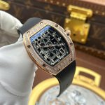Richard Mille RM67-01 Imitation Watches Case Rose Gold Full Moissanite Diamonds Custom 38.7×47.5mm - Image 3