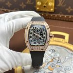 Richard Mille RM67-01 Imitation Watches Case Rose Gold Full Moissanite Diamonds Custom 38.7×47.5mm - Image 2