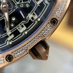 Richard Mille RM67-01 Imitation Watches Case Rose Gold Full Moissanite Diamonds Custom 38.7×47.5mm - Image 8